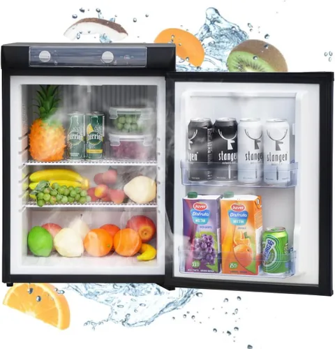 Smad Refrigerador compacto de 3 vías, 110 V, 12 V, GLP, gas propano, 2.1 pies cúbicos para caravana, cámper, camión, barco, fuera de la red,