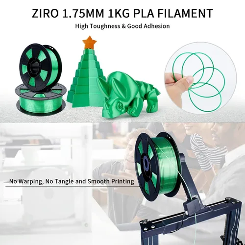 Miniatura 4 de ZIRO Filamento PLA fluorescente de 0.069 pulgadas, luminoso solo por luz UV, filamento de impresora 3D de efecto brillante, carrete de 2.2 libras