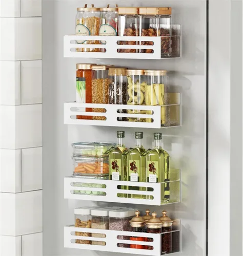 Miniatura 15 de Estante magnético para especias con frascos, estante magnético para especias para refrigerador, 24 tarros de especias con etiqueta, estantes Negro