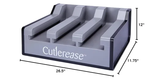 Miniatura 7 de WNA Cutlerease® Starter Pack - Dispensador higiénico de cubiertos - Tenedor, cuchillo, cuchara gris grande