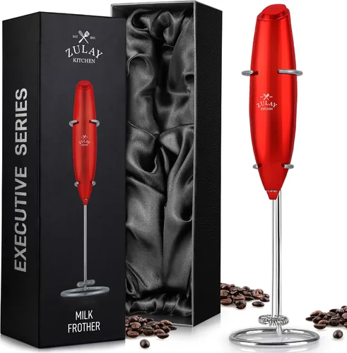 Miniatura 53 de Varita de espumador de leche mini y potente – Potente espumador de café de mano, mezclador de bebidas operado con batería – Tamaño de bolsillo Azul