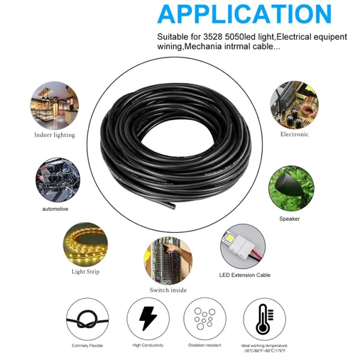 Miniatura 6 de Cable eléctrico de calibre 16, 4 conductores, 50 pies, UL 2464, cable de 16 AWG de 4 hilos, cable de cobre estañado de PVC trenzado calibre 16/4