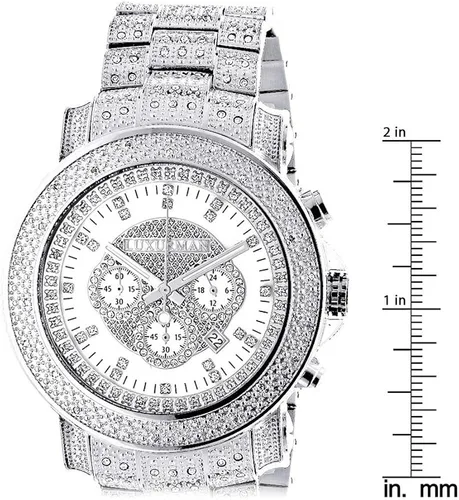 Miniatura 5 de LUXURMAN Iced Out Reloj de diamantes con cronógrafo 2ctw de diamantes Escalade, Cronógrafo