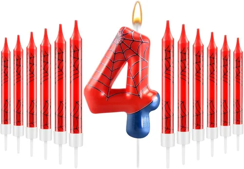 Miniatura 44 de 13 piezas de velas temáticas de coches de carreras para cumpleaños en negro y blanco con número de carrera 1 a cuadros, velas para tarta de coche