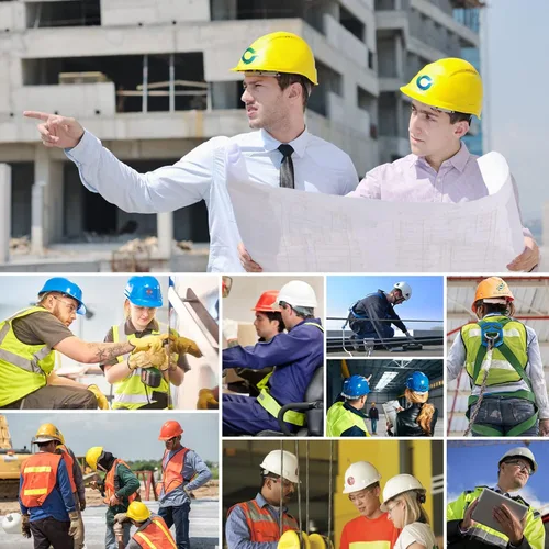 Miniatura 5 de Cascos de seguridad personalizados para hombres, casco de construcción de logotipo personalizado Azul