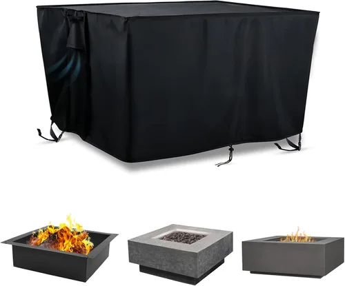 Miniatura 11 de TheElves Cubierta para hoguera de mesa, 28 pulgadas, rectangular, impermeable, resistente para BAIDE HOME Ciays Vaztrlus Senjoys para hogueras