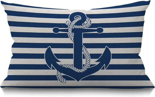 Miniatura 19 de Smooffly Funda de almohada rectangular rectangular rectangular con diseño de estrella de mar de playa y estrella de mar, funda de cojín de lino