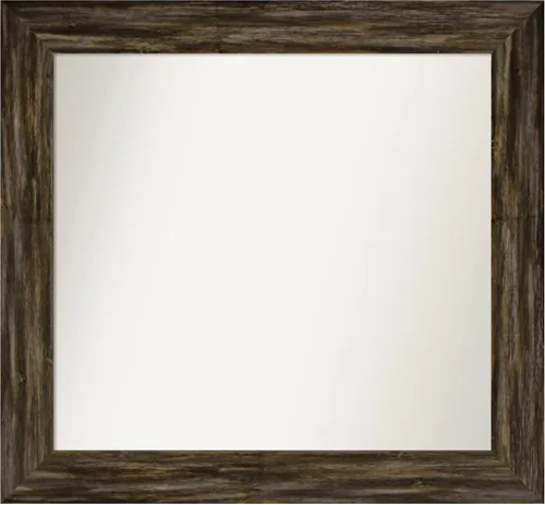 Miniatura 377 de Amanti Art Espejo de baño marrón para sobre el fregadero, 25 x 25 pulgadas, hecho a medida, espejo de tocador cuadrado marrón medio, marco de madera