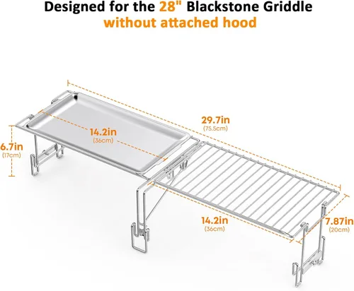 Miniatura 5 de Stanbroil Rejilla de Calentamiento y Bandeja para Parrilla Blackstone de 28" - Parrilla de Cocción Plegable, Accesorios de BBQ Compatibles