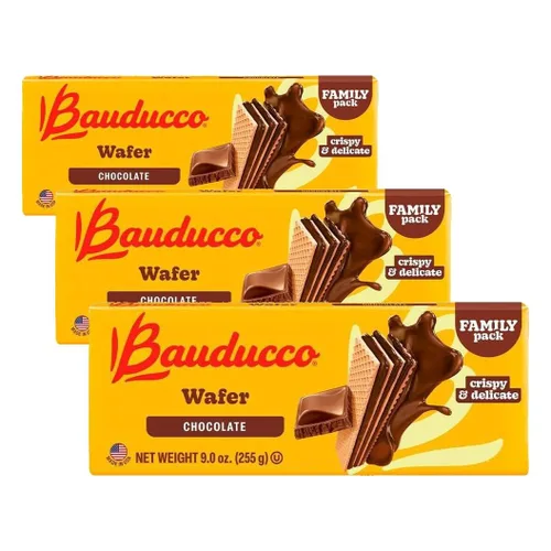 Miniatura 10 de Bauducco Vanilla Wafers - Galletas crujientes de oblea con 3 deliciosas capas de crema con sabor a vainilla, delicioso aperitivo dulce o postre, 9.0