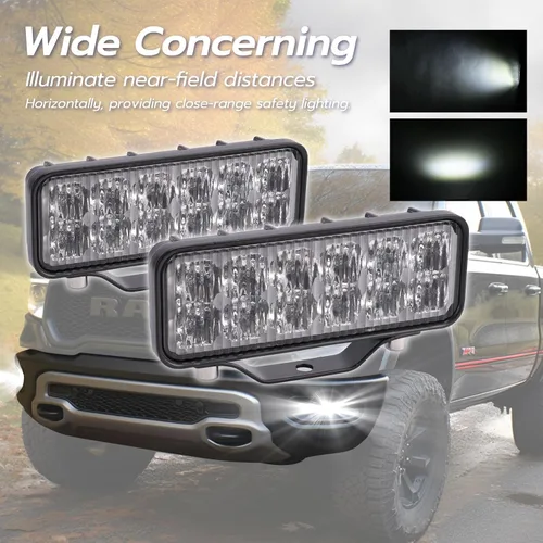 Miniatura 4 de Barra de luz LED de 6 pulgadas, 2 unidades, 120 W, 8000 lúmenes, luces LED todoterreno de haz de curvas anchas, luz de conducción rectangular