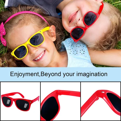 Miniatura 3 de GINMIC Gafas de sol para niños, regalos de fiesta, paquete de 24 lentes de sol de neón de San Valentín para niños, niños y niñas, gran regalo