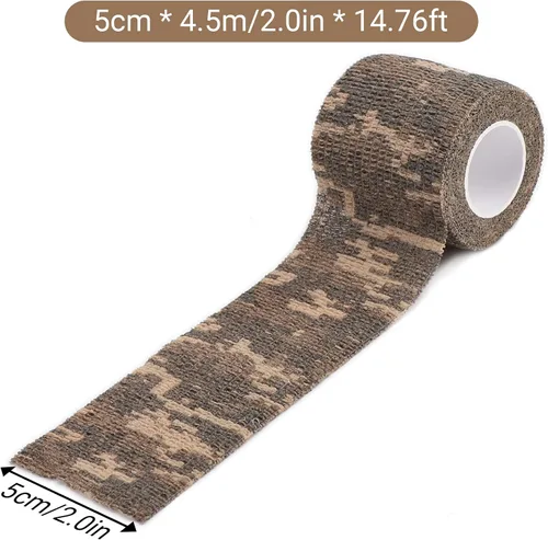 Miniatura 5 de DROK 4/10 Rollos de Cinta de Camuflaje Autoadhesiva, Vendaje de Camuflaje para Deportes al Aire Libre, Escalada, Camping, 2/3 Pulgadas x 4.5 Metros