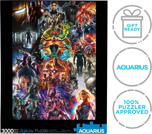 Miniatura 6 de Aquarius Marvel Avengers Collage (rompecabezas de 3000 piezas) – Sin deslumbramiento – Ajuste de precisión – Mercancía y coleccionables con licencia
