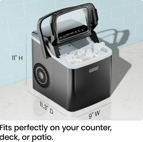 Miniatura 2 de ICEMAN - Máquina para hacer hielo de doble tamaño para encimera - Máquina de hielo portátil, máquina de hielo grande y pequeña con autolimpieza, 9