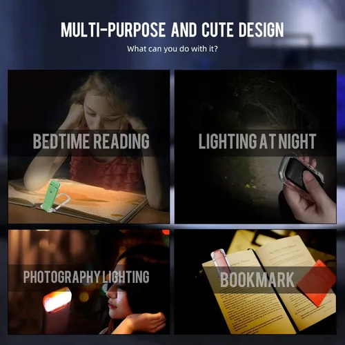 Miniatura 4 de EGWASER Luz de lectura de libros, luces LED portátiles recargables por USB con clip para leer en la cama, 3 luces ajustables regulables para 1