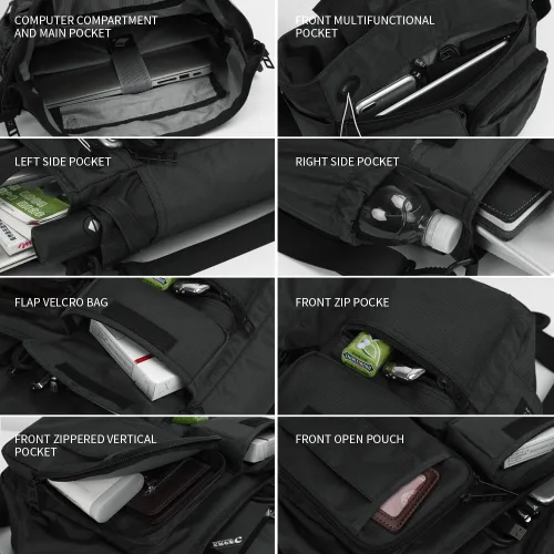 Miniatura 6 de IX INOXTO Bolsa de mensajero para hombre, bolsa de hombro para computadora portátil, bolsa de trabajo para oficina, maletines impermeables