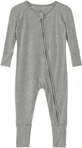 Miniatura 18 de Pijama de viscosa de bambú sin pies para niños y niñas, pijamas con cremallera para dormir y jugar, mameluco - 0-24 meses
