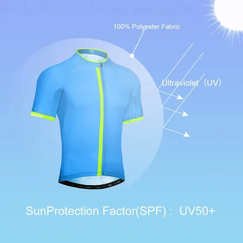 Miniatura 6 de wantdo Camisetas de ciclismo para hombre, camisetas de ciclismo de montaña MTB Jersey de manga corta Camisetas de ciclismo transpirable de secado