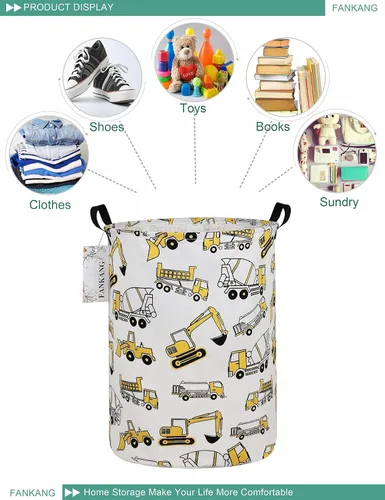 Miniatura 4 de Cesta de Almacenamiento, Cesta de Ropa Sucia de Lona Plegable con Revestimiento Impermeable de PE, Grandes Cestas de Almacenamiento para Niños