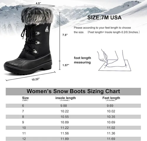 Miniatura 7 de ALEADER - Botas de nieve de invierno con forro de piel sintética para mujer