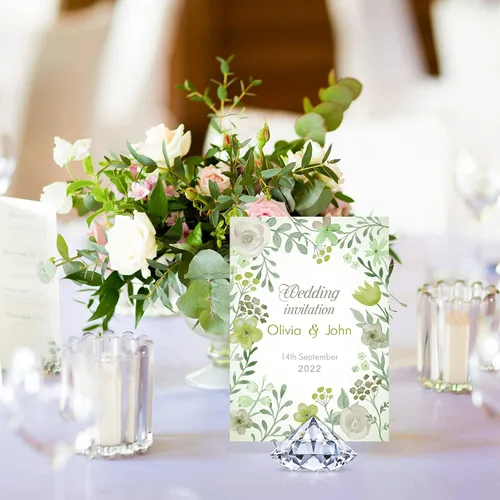 Miniatura 8 de MTLEE 36 portatarjetas con diamantes acrílicos para bodas, soportes de mesa de cristal, soportes de mesa para bodas, decoración de mesa de baby