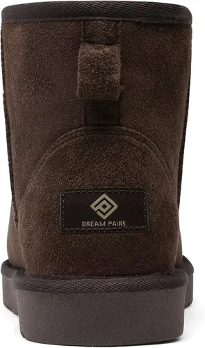 Miniatura 5 de DREAM PAIRS Botas de nieve clásicas de invierno para mujer, color marrón, marrón, gris, con forro de piel sintética