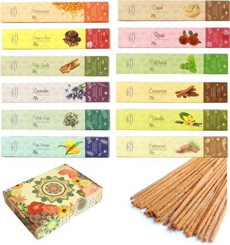 Miniatura 8 de Varillas de incienso de mezcla exótica – Mezcla artesanal de dalia, lirio, azafrán, clavel, madreselva, vainilla y Oud – Incienso natural bañado a
