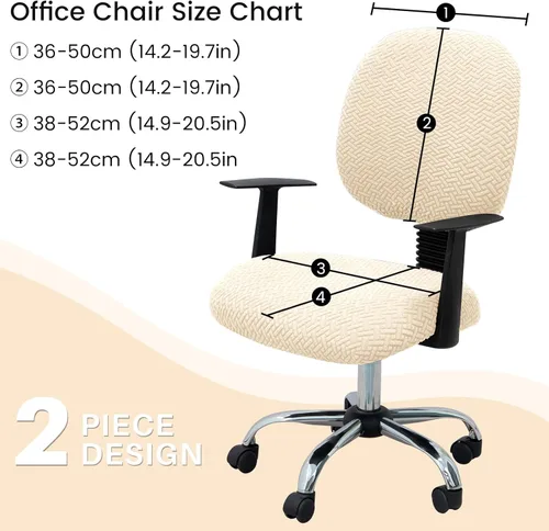 Miniatura 4 de MIFXIN - Fundas elásticas para silla de oficina de Jacquard, 2 piezas para sillas de escritorio o de la computadora, protector universal