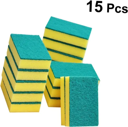 Miniatura 9 de Healifty Grande para la limpieza 15pcs Juego de esponjas para lavar platos autodescontaminación estropajo almohadillas cocina baño ayudante