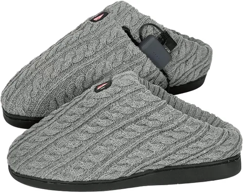 Miniatura 2 de ActionHeat Pantuflas térmicas de punto trenzado de 5 V – Zapatos de invierno recargables a batería para el hogar – Calefacción de hasta 130 °F