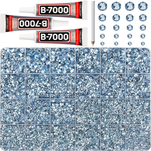 Miniatura 17 de Pegamento para Gemas b7000 con 7500 Piezas de Diamantes de Imitación Rojos para Manualidades, Ropa, Tela, Cristales de Parte Plana para Zapatos