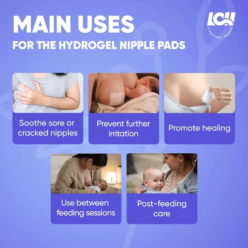 Miniatura 7 de Almohadillas de hidrogel para pezones de 16CT para lactancia materna con lanolina, almohadillas calmantes de gel refrescante para pezones doloridos