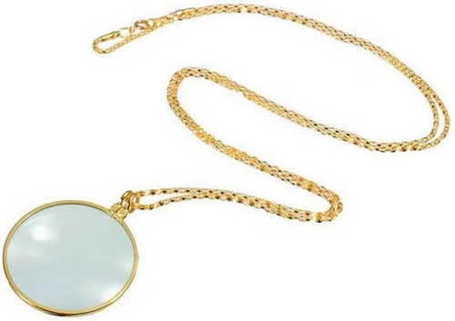 Saturey 6 collares con colgante de lupa, collares decorativos de caña de cristal para mujer, joyería dorada (color dorado)