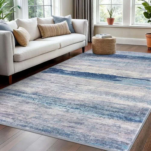 Miniatura 114 de KOZYFLY – Alfombra de pasillo moderna y lavable de diseño abstracto verde, 2 x 5 pies, antideslizante, suave y de pelo corto, ideal para cocina