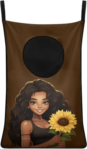Miniatura 15 de Cesto de lavandería para colgar sobre la puerta de las niñas negras africanas, cesta de lavandería para mujeres afroamericanas, cesta para ahorrar