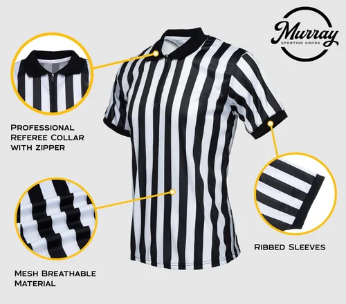 Miniatura 6 de Murray Sporting Goods - Camisa de árbitro para hombre, con cuello y manga corta, disfraz de fútbol para Halloween