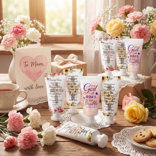 Miniatura 3 de 72 piezas de crema de manos cristiana a granel para mujeres, versículo de la Biblia, mini loción de manos de las Escrituras loción de viaje