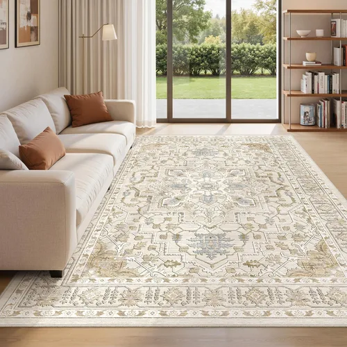 Miniatura 50 de befbee Alfombras de 6x9 pulgadas para sala de estar - Alfombras lavables a máquina resistentes a las manchas para dormitorio, alfombra de área