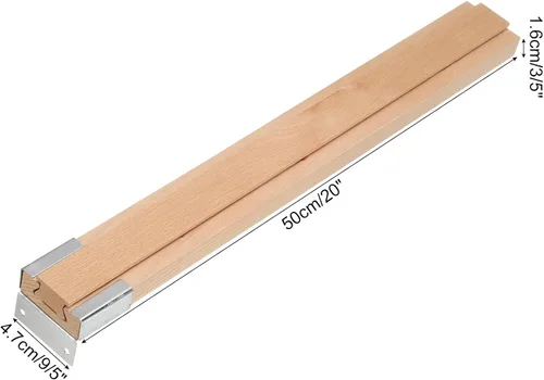 Miniatura 2 de uxcell 2 juegos de correderas de madera para cajones con soporte deslizante de metal, guía central de madera clásica, kit de repuesto de rieles