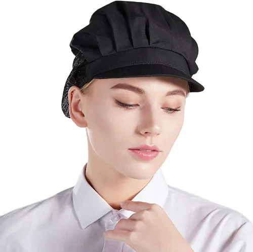 Miniatura 4 de Nanxson 3 piezas de sombrero de chef de cocina, gorra de chef de cocina, redes para el cabello CF9033