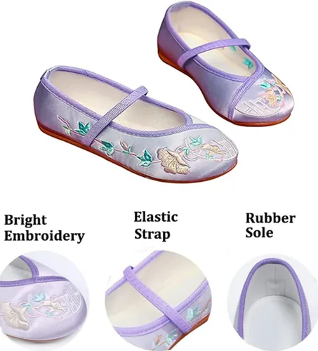 Miniatura 2 de IDOTTA Encanto - Zapatos de Mirabel para niñas, Isabela Madrigal, cosplay, bordados, zapatos planos Mary-Jane