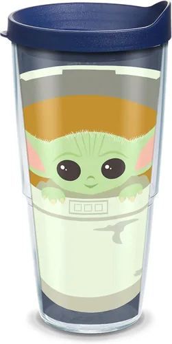 Miniatura 16 de Tervis - Vaso de doble pared aislado, este vaso mantiene las bebidas frías y calientes, 16 onzas, transparente, The Mandalorian Child in Carrier