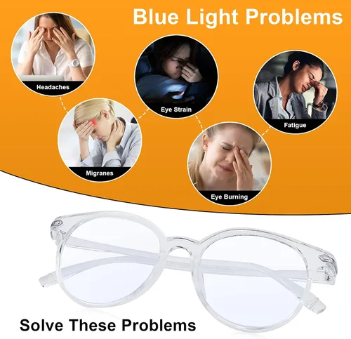 Miniatura 7 de Craebuer Lentes de luz azul, anteojos con filtro de luz azul, anteojos transparentes de lectura para computadora para mujeres y hombres