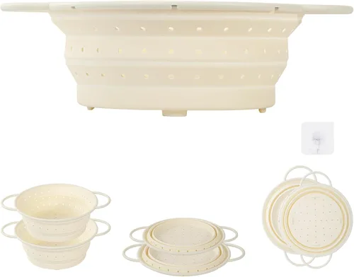 Miniatura 5 de Kkioiome Coladores y coladores, colador plegable de silicona para fregadero, 13 pulgadas, coladores y coladores para cocina, escurridor grande
