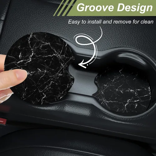 Miniatura 5 de Nipichsha Posavasos para Portavasos de Coche, Posavasos para Coche para Portavasos, Paquete de 2 Alfombrilla de Goma Antideslizante Universal