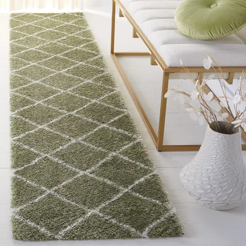 Miniatura 18 de SAFAVIEH Tahoe Shag Collection - Alfombra para pasillo, 2 x 9 pies, diseño de enrejado, no desprende pelusa y de fácil cuidado, 1.2 pulgadas