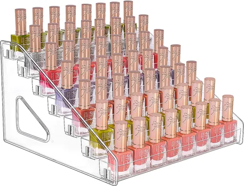Miniatura 9 de JessLab Organizador de esmalte de uñas, 3 niveles de acrílico transparente para lentes de sol y aceite esencial, organizador de maquillaje