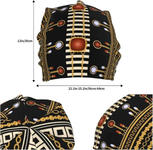 Miniatura 54 de Gorro africano holgado para adultos, tejido elástico, de calavera, gorro de invierno para exteriores para mujeres y hombres