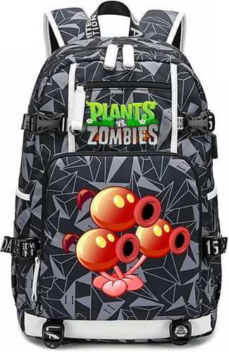 Miniatura 12 de ISaikoy Game Plants vs. Zombies - Mochila de hombro para libros, mochila escolar, color gris, Gris 15, Mochilas Daypack